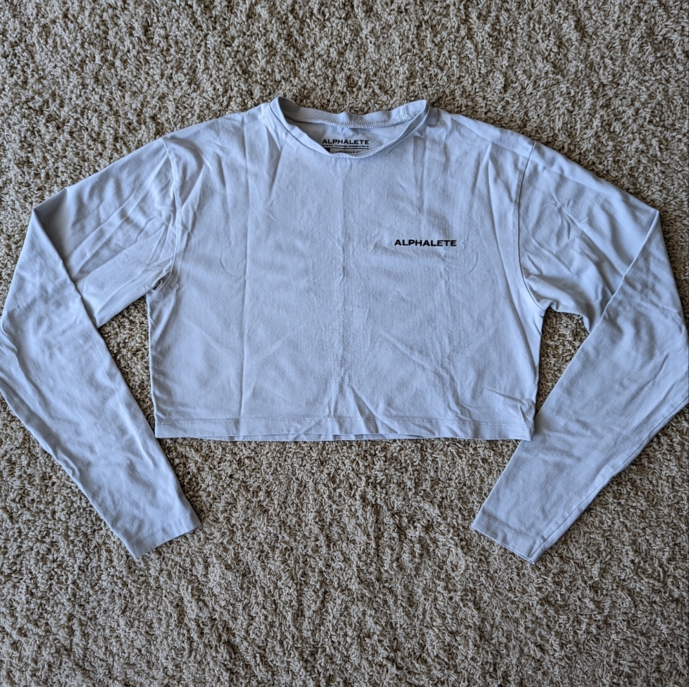 Alphalete Soft Grey Long Sleeve Crop